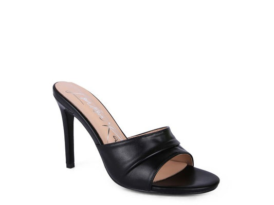 Pleated Strap High Heeled Sandal - Elegant & Sophisticated Footwear for Women