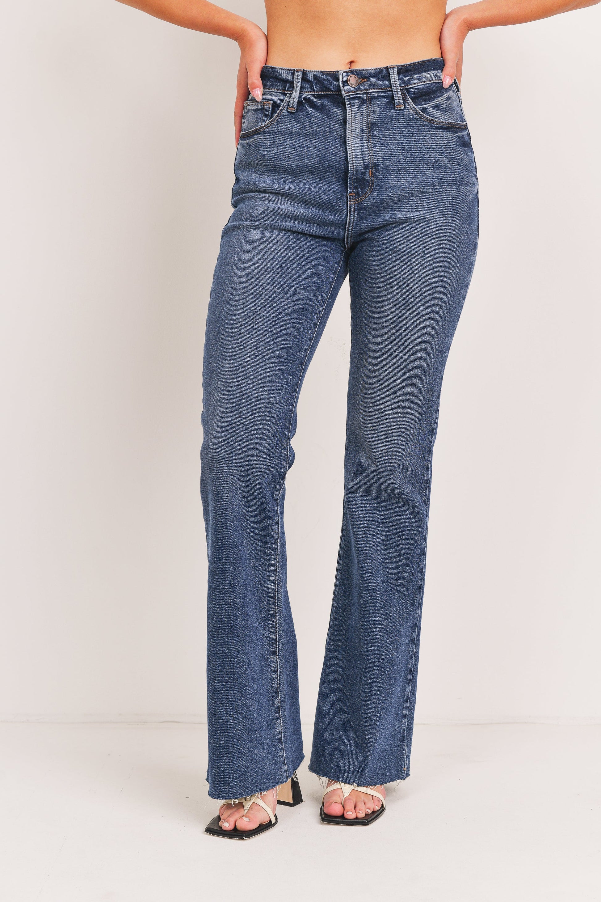 Vintage High-Rise Wide Leg Flare Jeans - Just Black Denim for