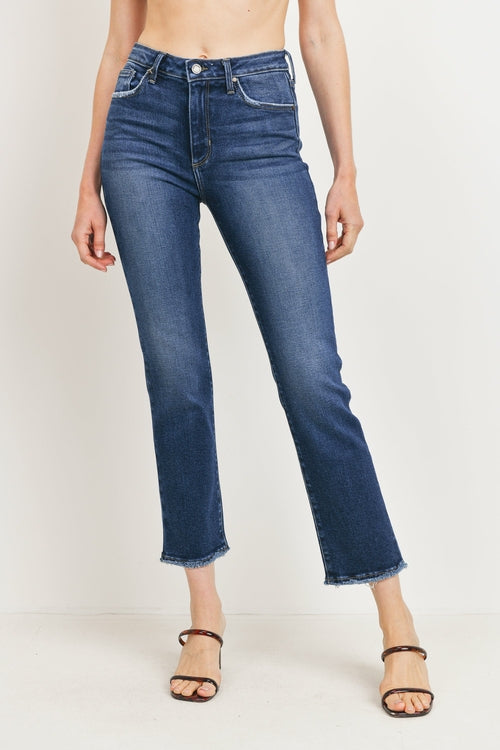 Just Black Denim: Sleek High-Waisted Straight Leg Jeans for Women