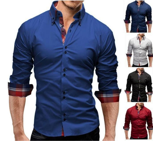 Men's Premium Dual Collar Slim Fit Shirt with Button Front Design